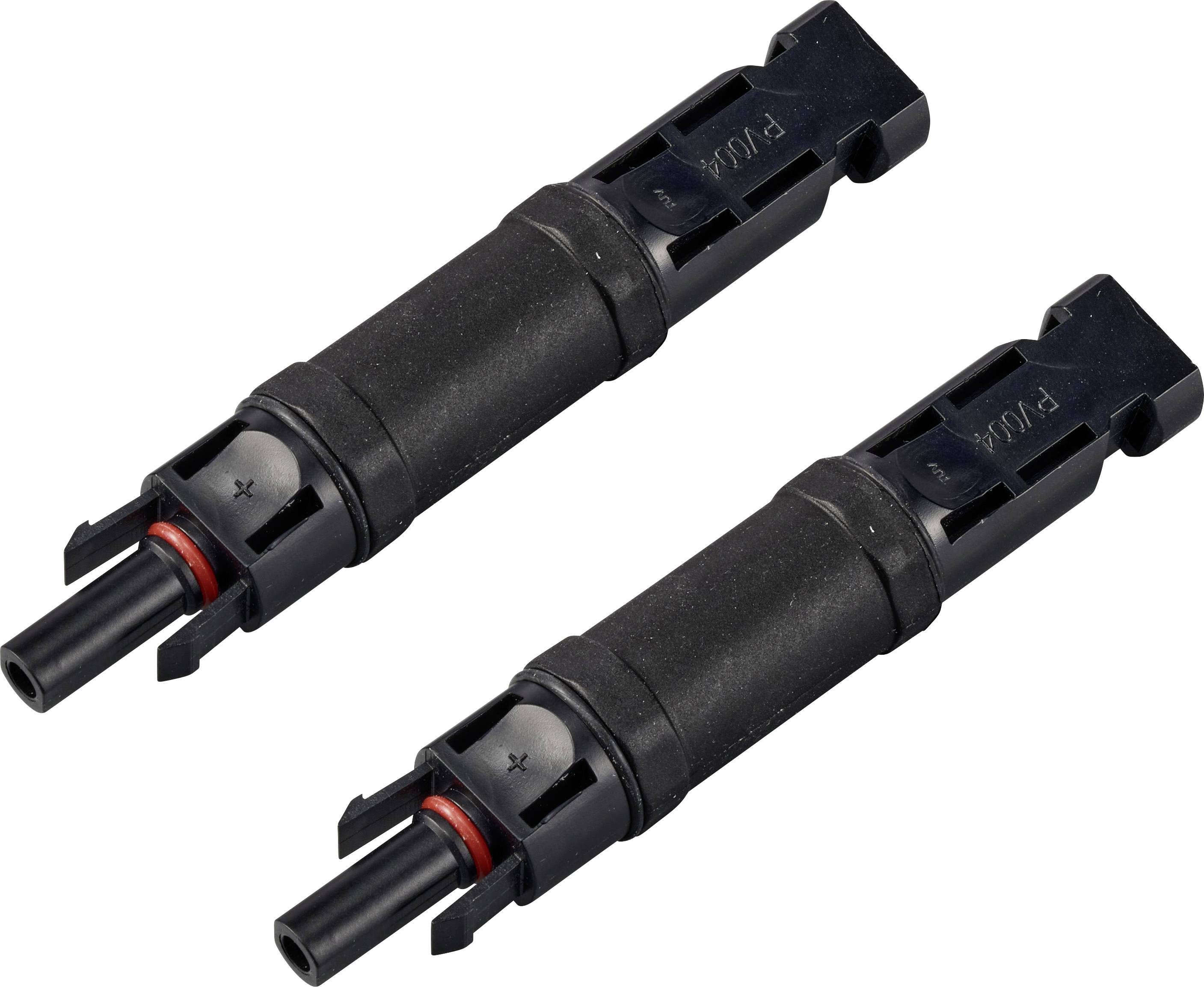 Zwei schwarze Inline-Sicherungen nebeneinander, zeigen 