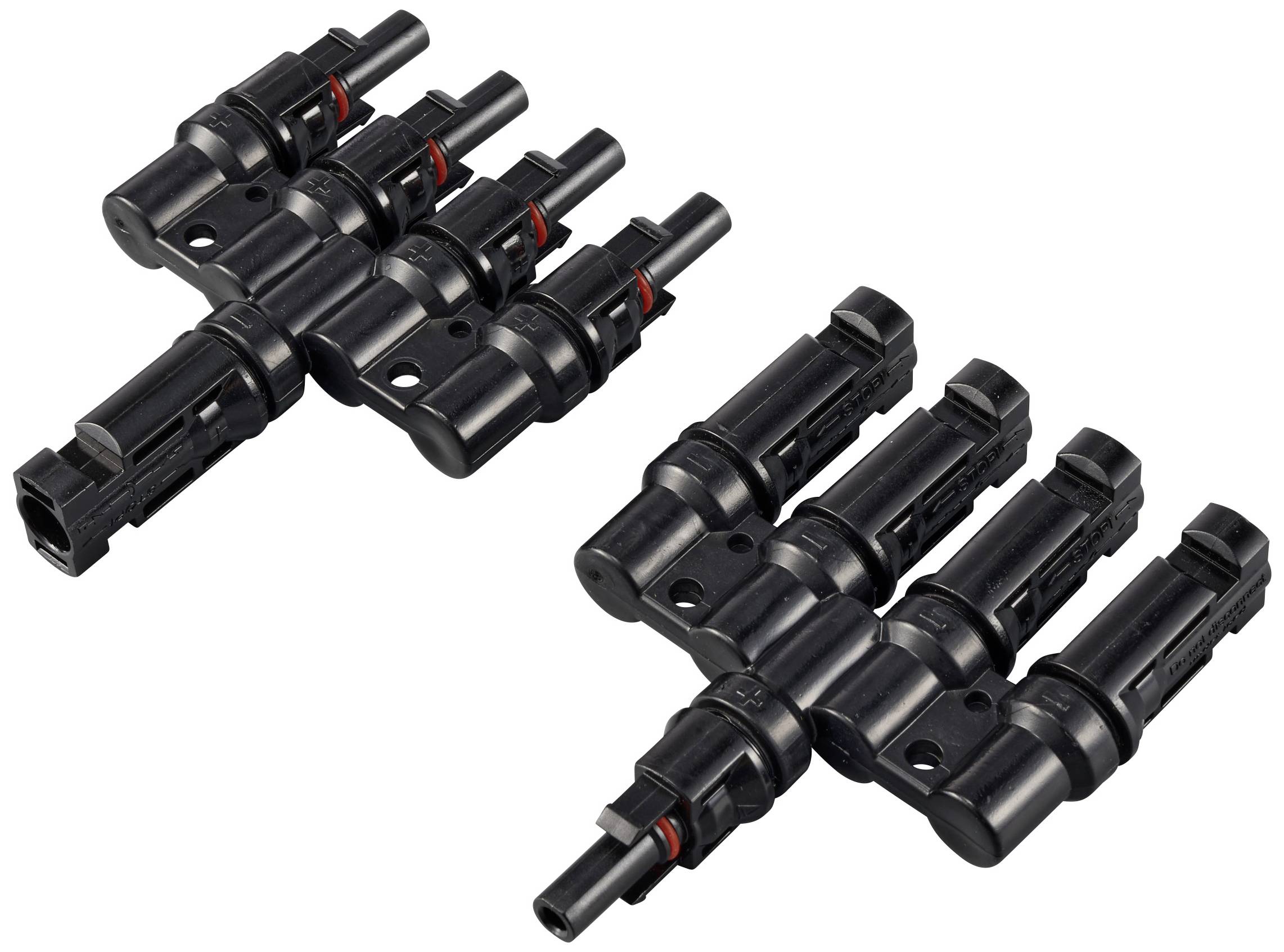 MC4-Steckverbinder für Solaranlagen: Paar aus einem männlichen und weiblichen Stecker, dient der sicheren Verbindung der Solarpanels.