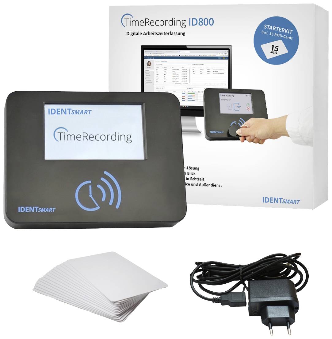 IDENTsmart ID800 Basic Starterkit + 15 Karten Zeiterfassung Starter-Kit