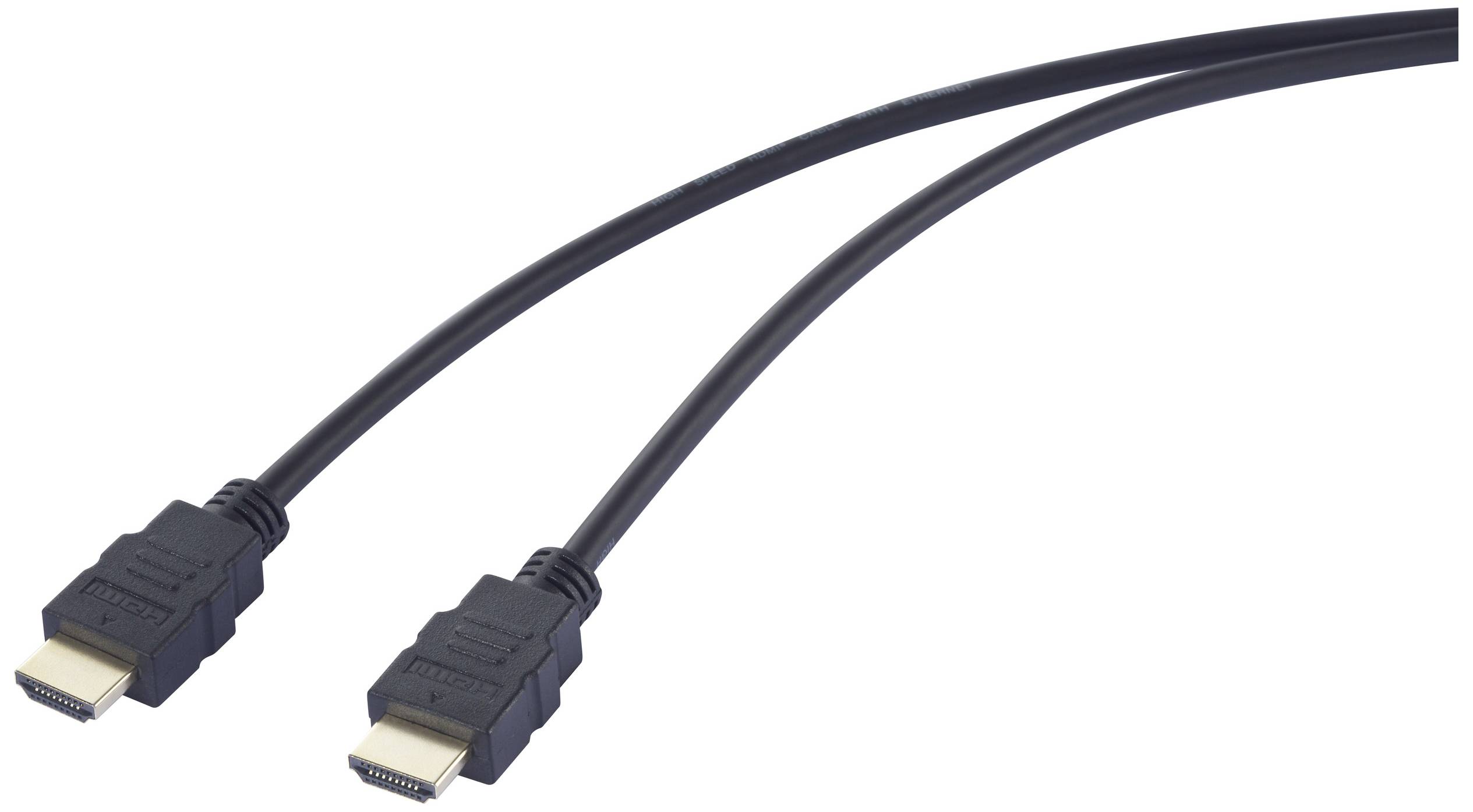 Zwei schwarze HDMI-Kabel nebeneinander, zeigen die Anschlüsse.