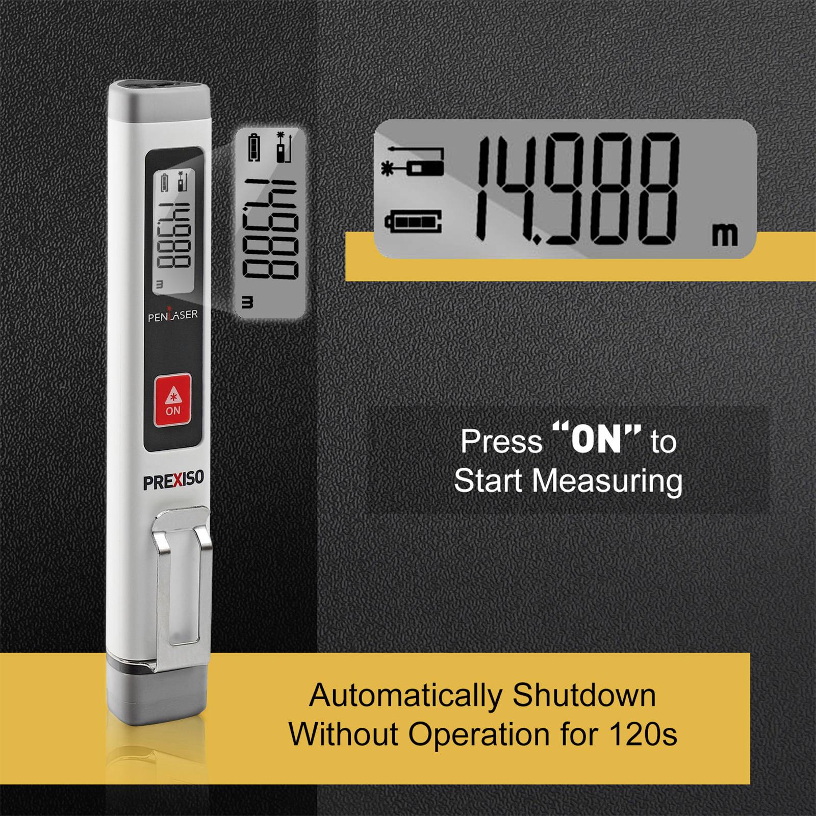 Prexiso Pen laser with clip Laser-Entfernungsmesser 15m
