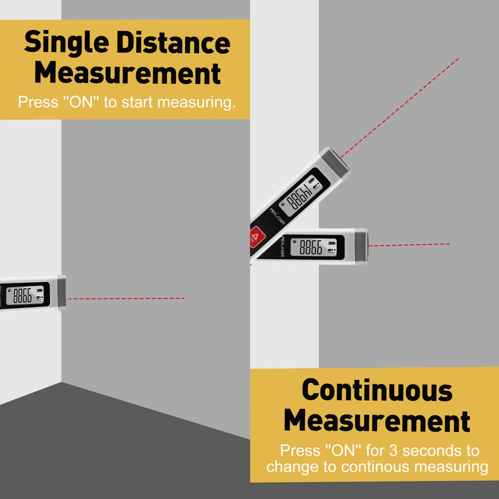 Prexiso Pen laser with clip Laser-Entfernungsmesser 15m