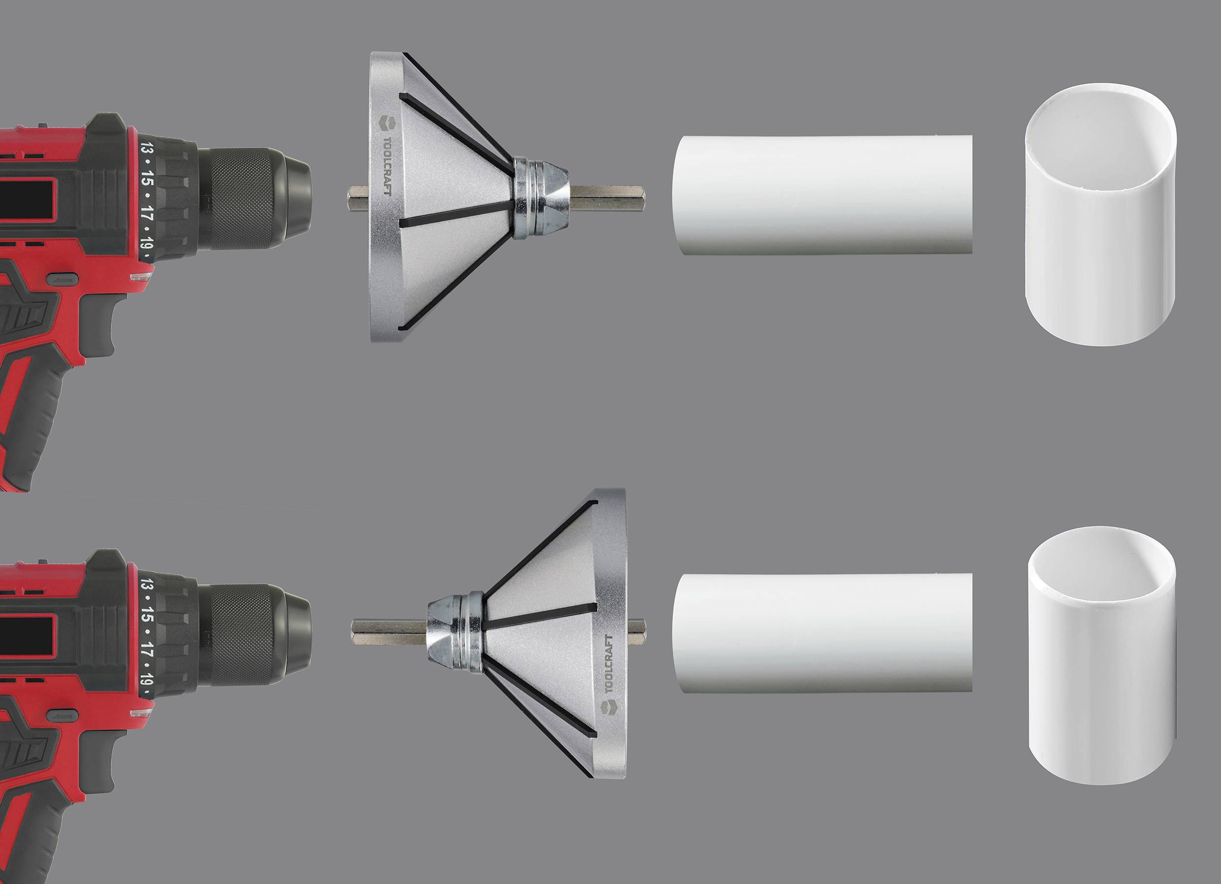 TOOLCRAFT TO-9612225 Entgrater-Bit 2-in-1 Innen Außen Entgratungswerkzeug 1St.