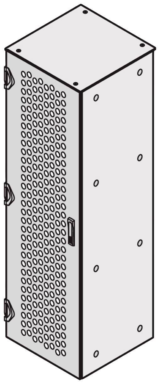 Ein einfaches Schrankdesign mit Belüftungslöchern und Tür.