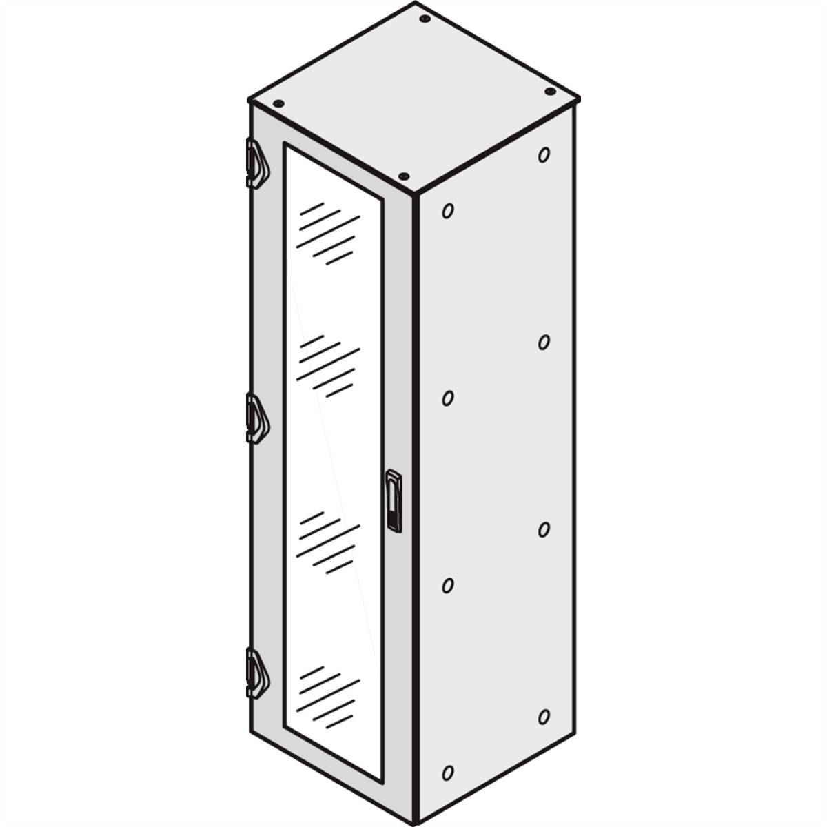 NVent SCHROFF 21130910 19 Zoll Netzwerkschrank-Sichttür 42 HE Schwarz/Grau