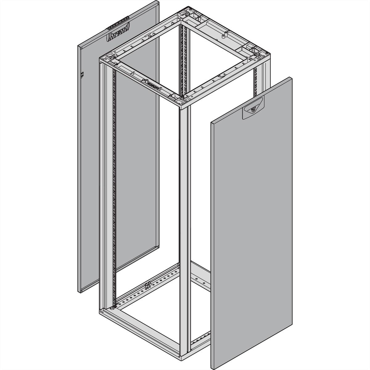 NVent SCHROFF 25230105 19 Zoll Netzwerkschrank-Seitenwand 25 HE Schwarz/Grau