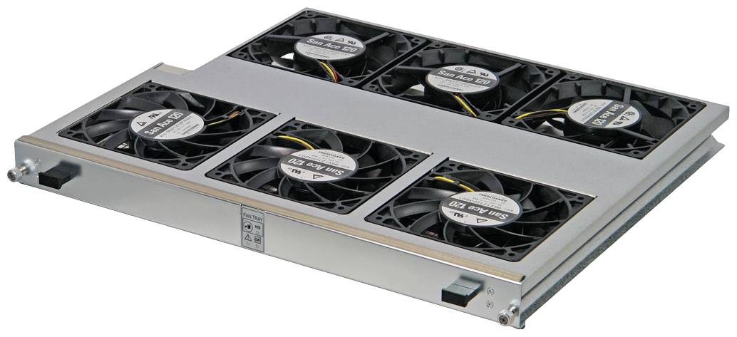 Ein Servermodul mit sechs Lüftern zur Kühlung.