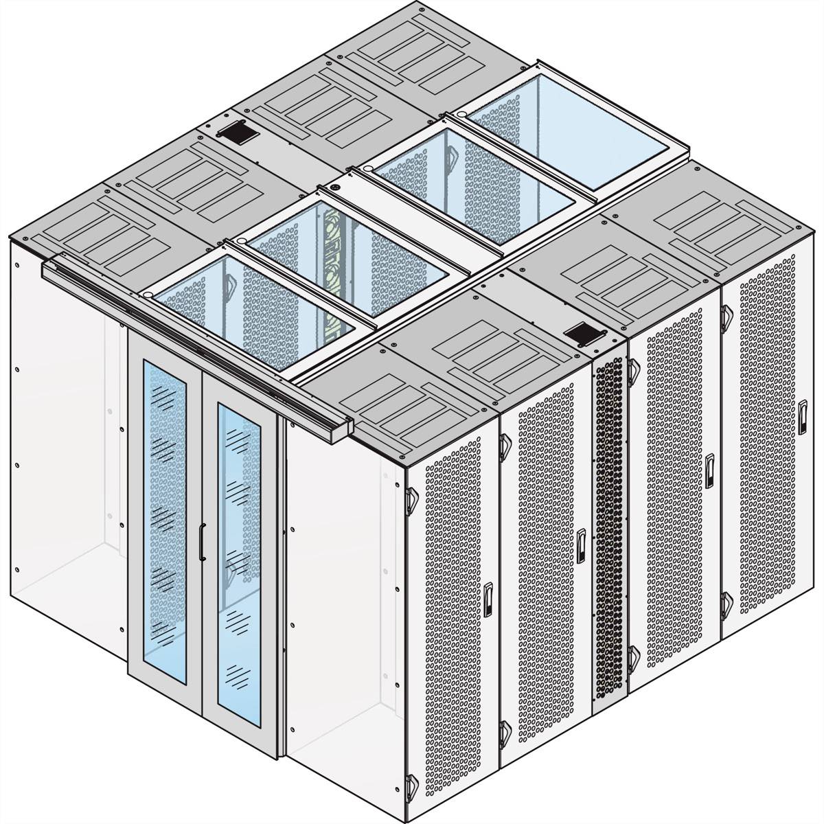 NVent SCHROFF 21130648 19 Zoll Netzwerkschrank-Einhausung Schwarz/Grau