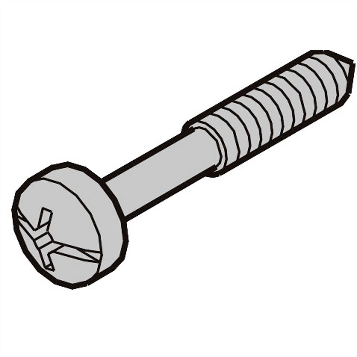 Eine Schraube mit Kreuzschlitzkopf und Gewinde, die für mechanische Befestigungen verwendet wird.