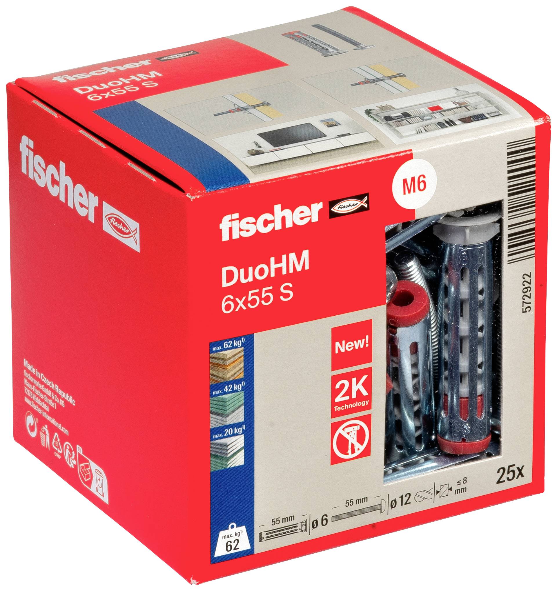 Fischer 572922 DuoHM 6x55 S PH PZ Hohlraumdübel 55mm 25St.
