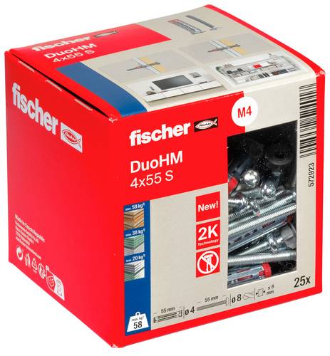 Fischer 572923 DuoHM 4x55 S PH TX Hohlraumdübel 55 mm 25 St.