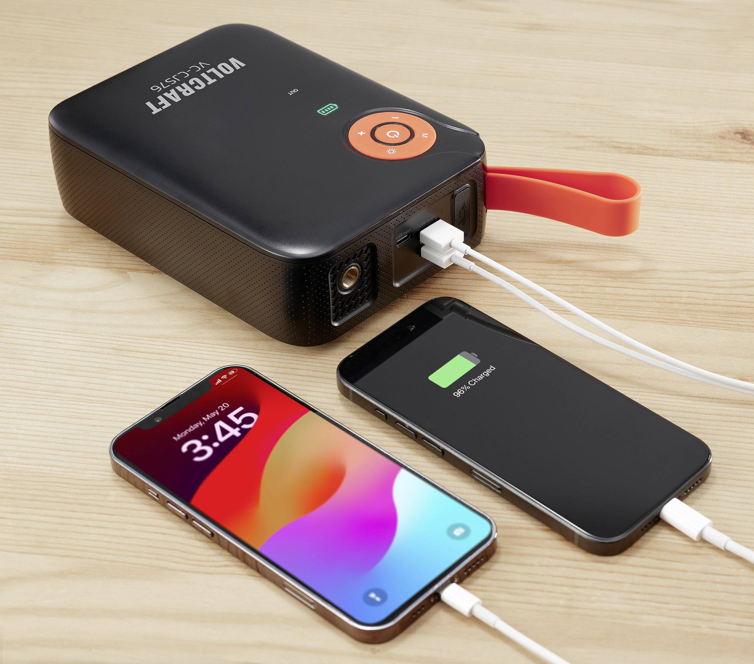 VOLTCRAFT Schnellstartsystem VC-CJS76 VC-16024485 Starthilfestrom (12 V)=300A 12 V-Ausgang 2x, USB-Steckdose 2x, Lade- und