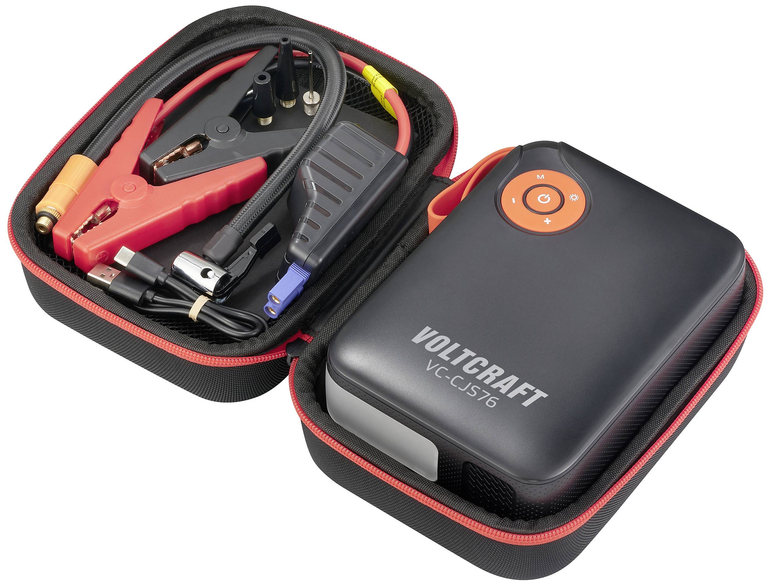 VOLTCRAFT Schnellstartsystem VC-CJS76 VC-16024485 Starthilfestrom (12 V)=300A 12 V-Ausgang 2x, USB-Steckdose 2x, Lade- und
