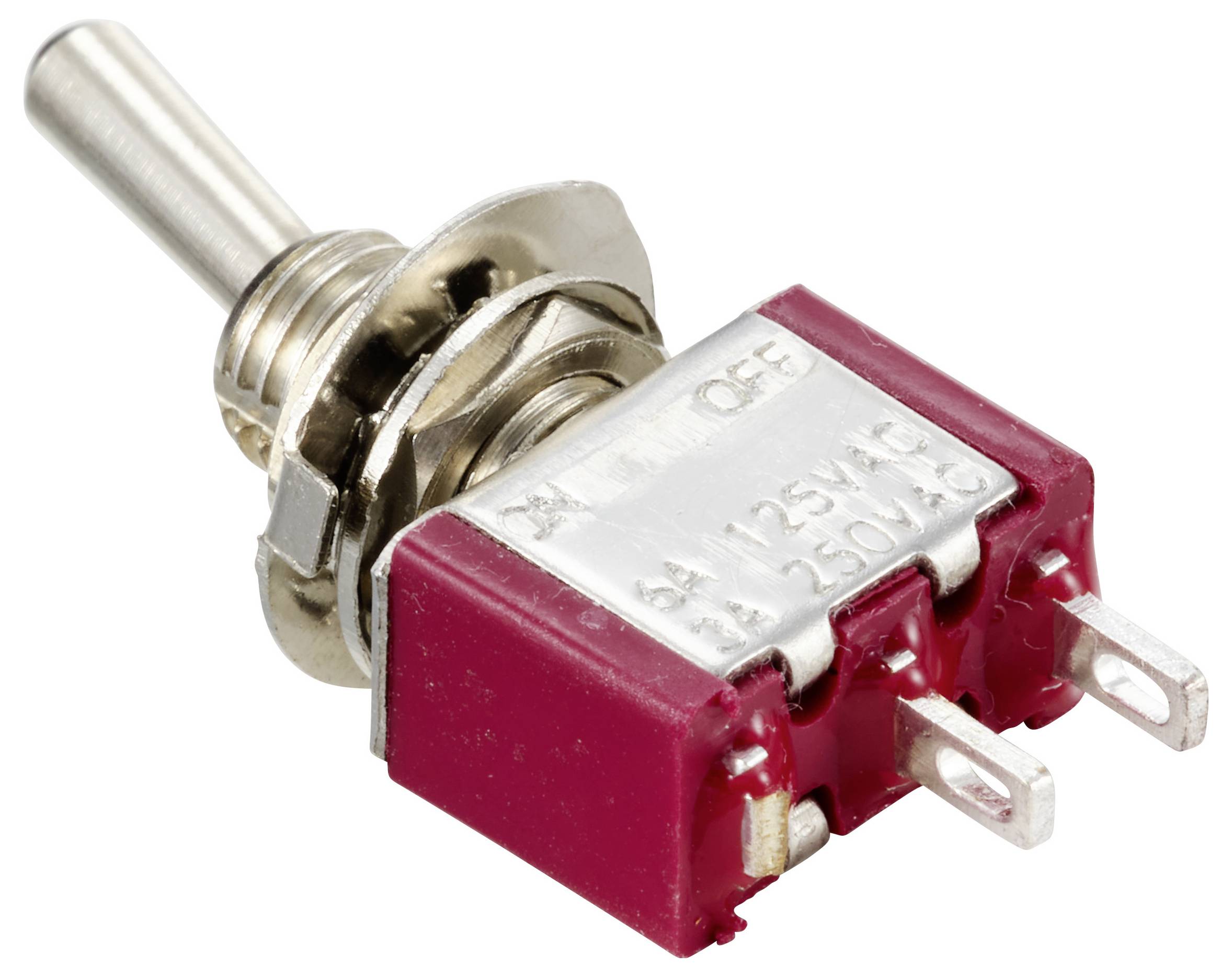 TRU COMPONENTS TC-12819608 Kippschalter 125 V/AC, 250 V/AC 6A 1 x Aus/(Ein) tastend