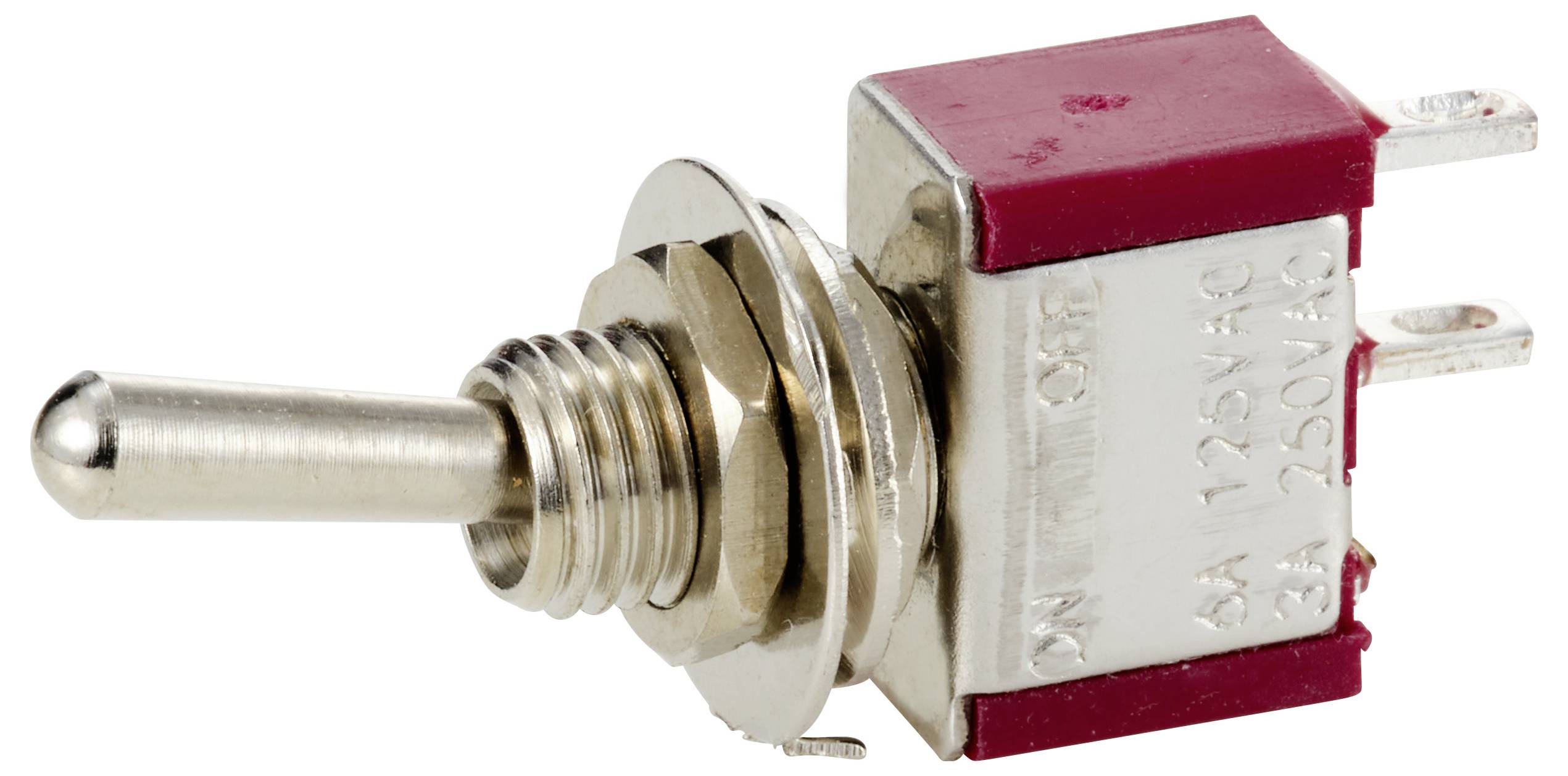 TRU COMPONENTS TC-12819608 Kippschalter 125 V/AC, 250 V/AC 6A 1 x Aus/(Ein) tastend