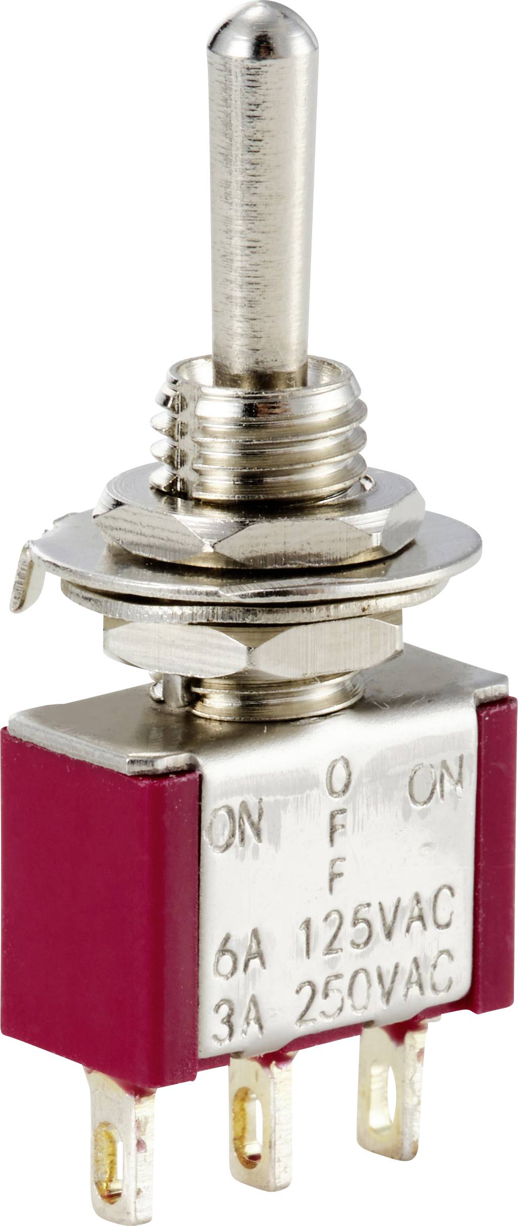 TRU COMPONENTS TC-12819612 Kippschalter 125 V/AC, 250 V/AC 6A 1 x (Ein)/Aus/(Ein) tastend