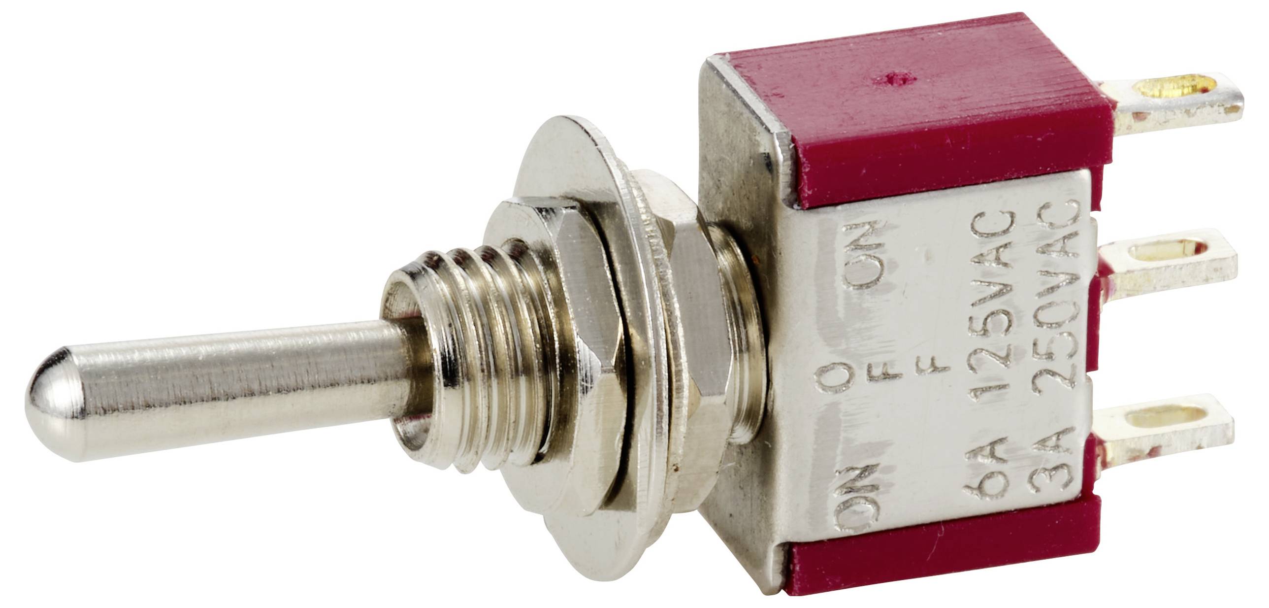 TRU COMPONENTS TC-12819612 Kippschalter 125 V/AC, 250 V/AC 6A 1 x (Ein)/Aus/(Ein) tastend