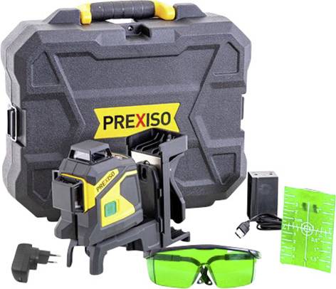 Prexiso PLC3-360G 360°-Linienlaser grüner Laser, inkl. 360° Laser, inkl. Akku, inkl. Box Reichweit
