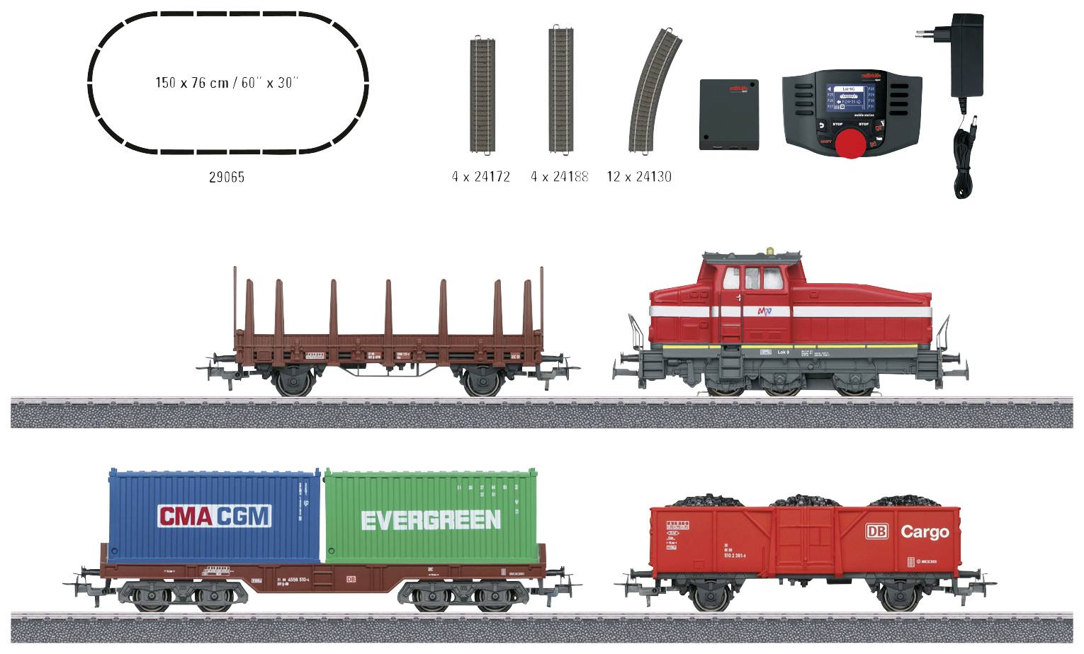 Märklin 29065 H0 Digital-Startpackung "Moderner Rangierbetrieb mit DHG 500"