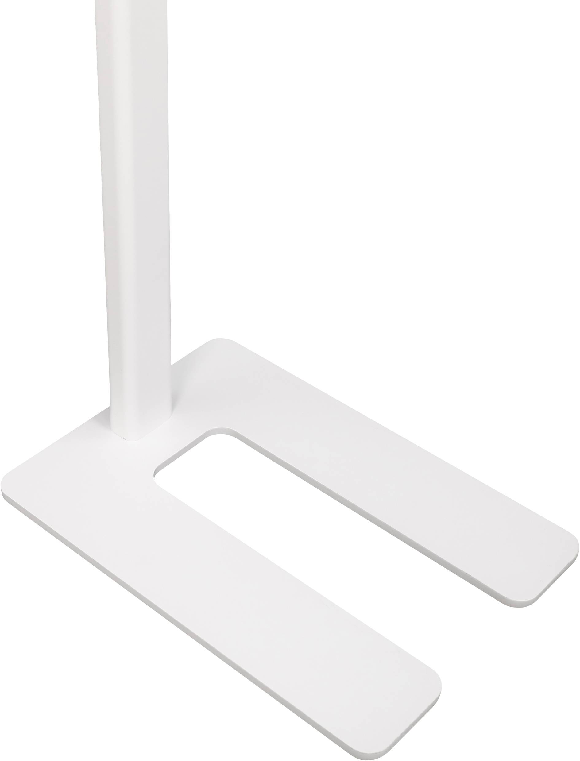 Weißer Metallfuß eines Möbelstücks in U-Form, stabil und minimalistisch gestaltet.