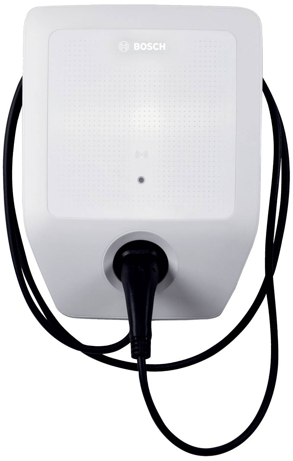 Ladestation für Elektroautos von Bosch mit Kabel.