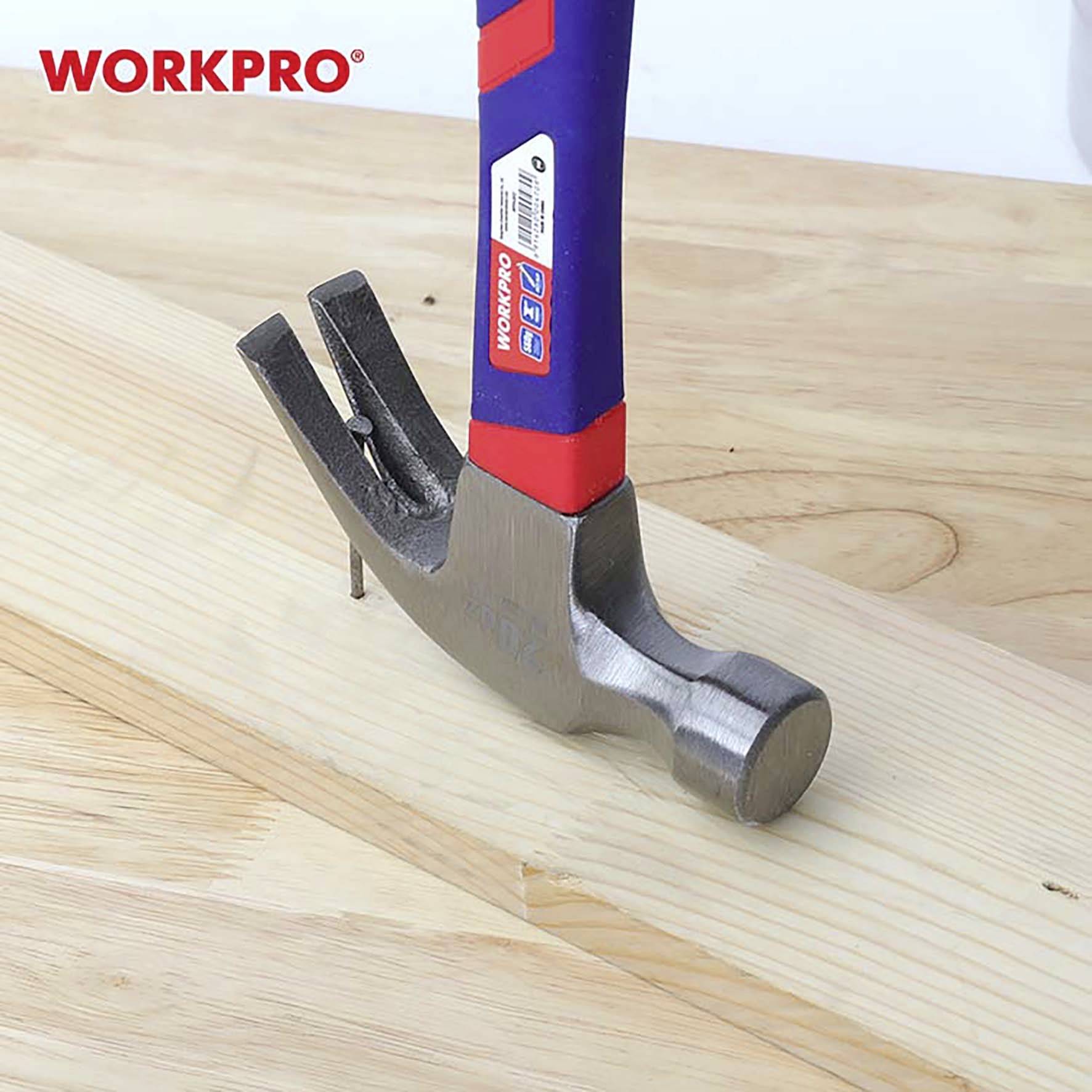 WorkPro WP241012 Klauenhammer ergonomischer Griff, hart 560g 1St.