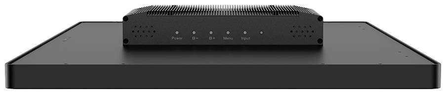 Ein schwarzer, rechteckiger elektronischer Bauteil mit vier LED-Anzeigen für Power, Ethernet 1 und 2, sowie Fault auf der Vorderseite.