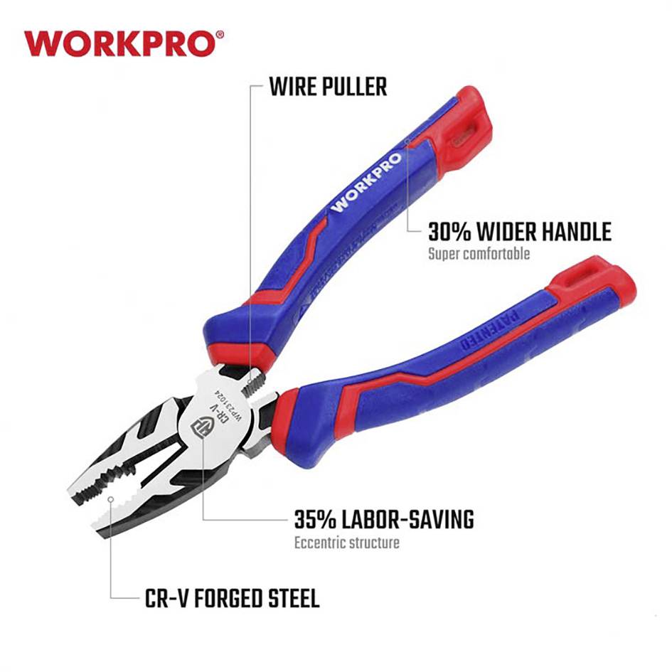 WorkPro WP231024 Elektronik- u. Feinmechanik Kombizange 160mm