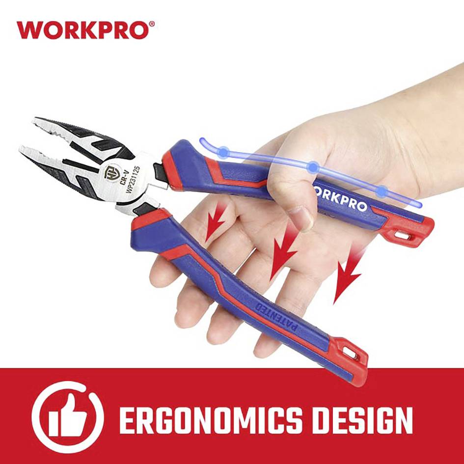 WorkPro WP231125 Elektronik- u. Feinmechanik Kombizange 200 mm