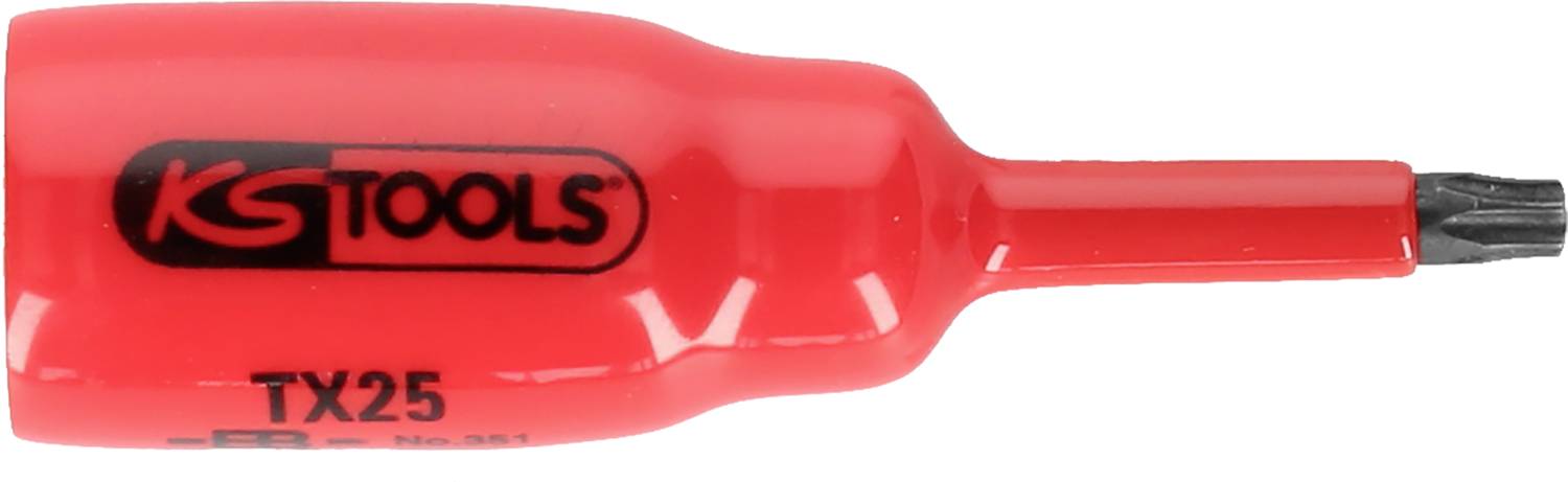 Roter Schraubendreherkopf mit Aufdruck 'KS Tools TX25'.