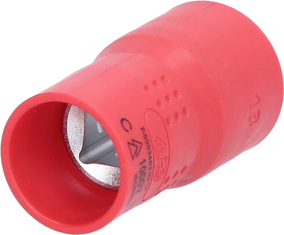 Roter Anspitzer für Bleistifte mit spitzem Silbereinsatz.