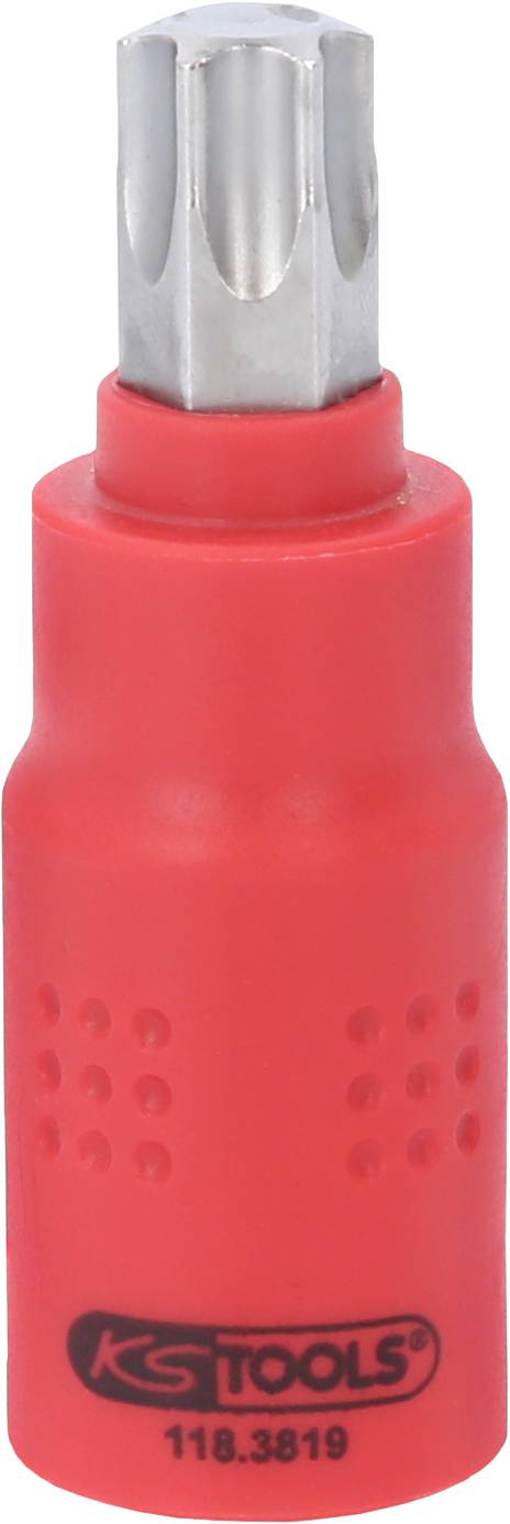 Rotes Werkzeug mit Torx-Kopf und Griff, Marke 'KS Tools', Modellnummer 118.3819.