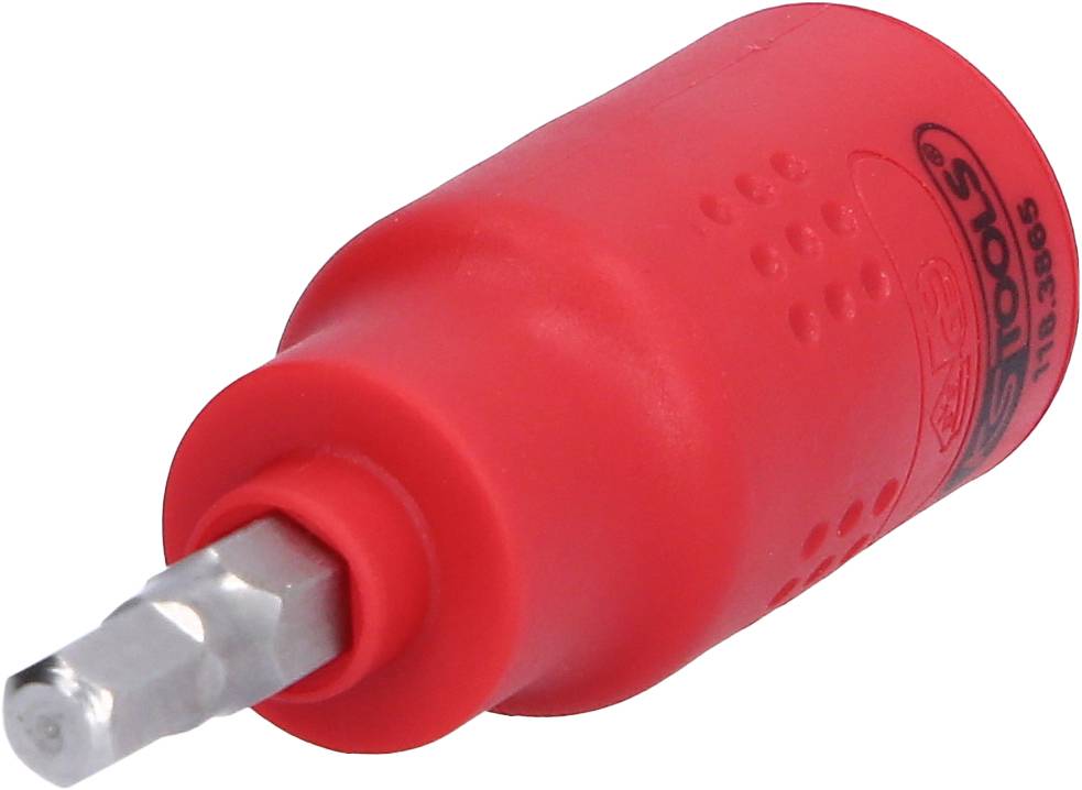 Roter Schraubenzieheraufsatz mit Bit, geeignet für manuelle oder elektrische Schraubendreher, markiert mit 'tools 31856' auf der Seite.