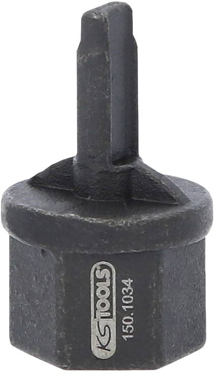 Sechskant-Bit mit flacher Klinge, markiert mit 'KS Tools' und '150.1034', geeignet für bestimmte Schraubverbindungen.