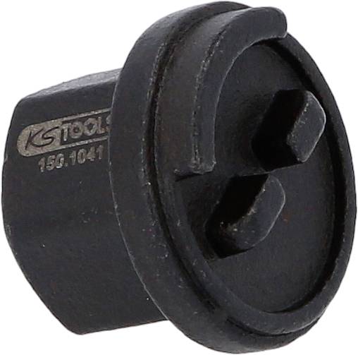'KS Tools 150.1041' Steckschlüssel-Einsatz, schwarz, zur Betätigung von Lenkungsspindel-Werkzeugen in Automobilanwendungen.