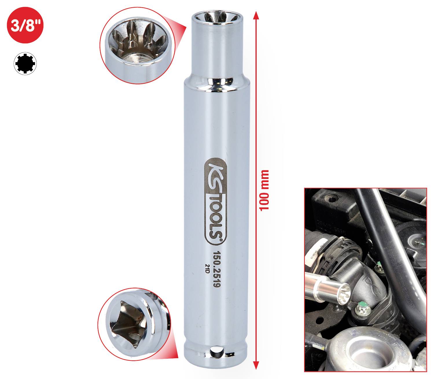 KS Tools 150.2519 150.2519 Spezial-Steckschlüssel 3/8"