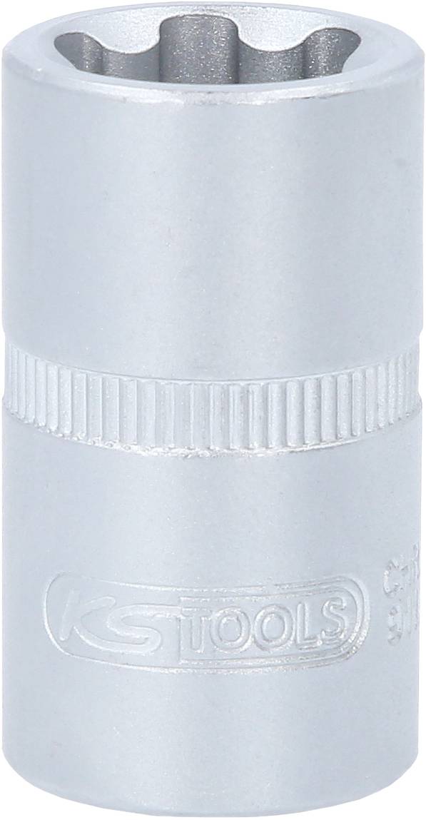 'KS Tools Steckeinsatz' aus Metall, zylindrisch, mit gerändeltem Griff für besseren Halt, geeignet für Schraubarbeiten.