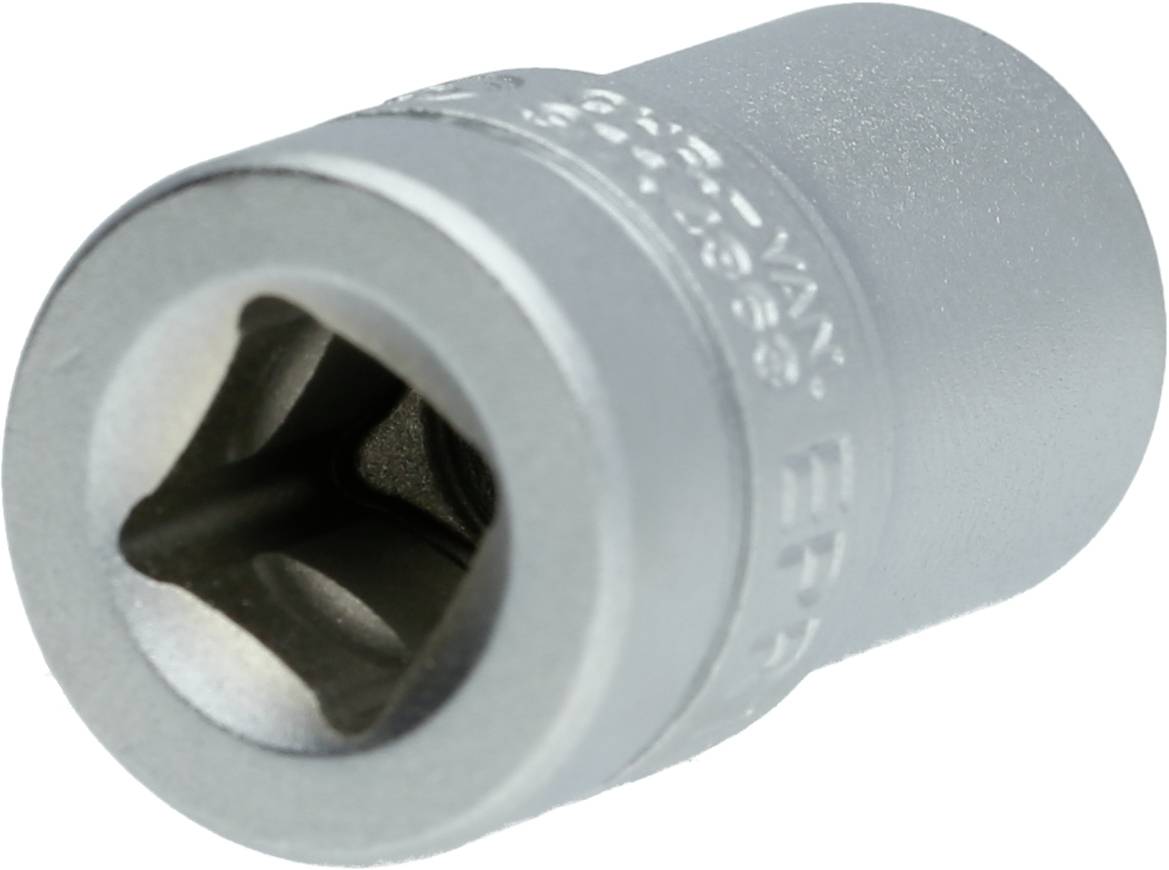 Schraubenschlüssel-Aufsatz aus Metall mit quadratischer Öffnung, geeignet für Steckschlüssel, auf weißem Hintergrund.