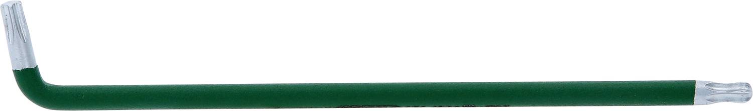 Ein grüner Stift mit verbogenem Ende liegt horizontal.