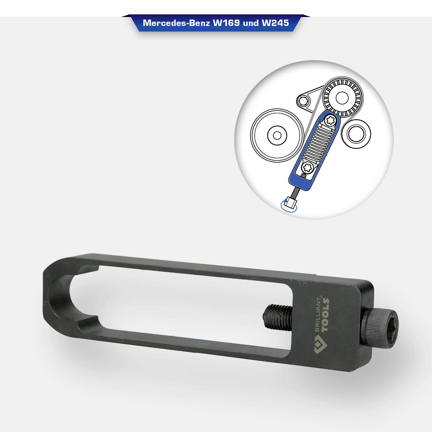 Brilliant Tools BT571016 Keilrippenriemen-Spannelement für Mercedes-Benz W169 und W245