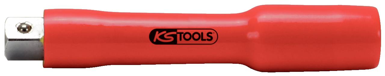 Ein rot-orangefarbener Schraubenschlüssel mit der Aufschrift 'KS TOOLS' auf dem Griff.