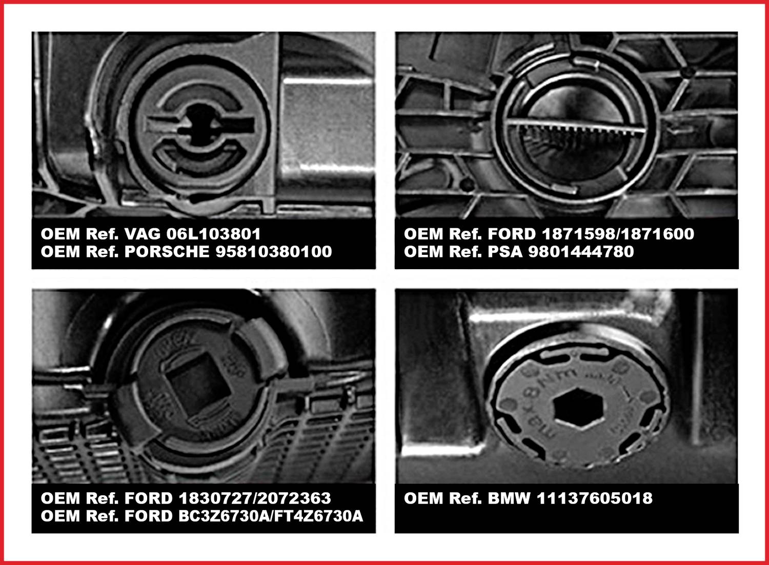KS Tools 150.1040 3/8" Öldienst-Spezialprofil-Satz für Kunststoff-Ölablassschrauben, 9-tlg
