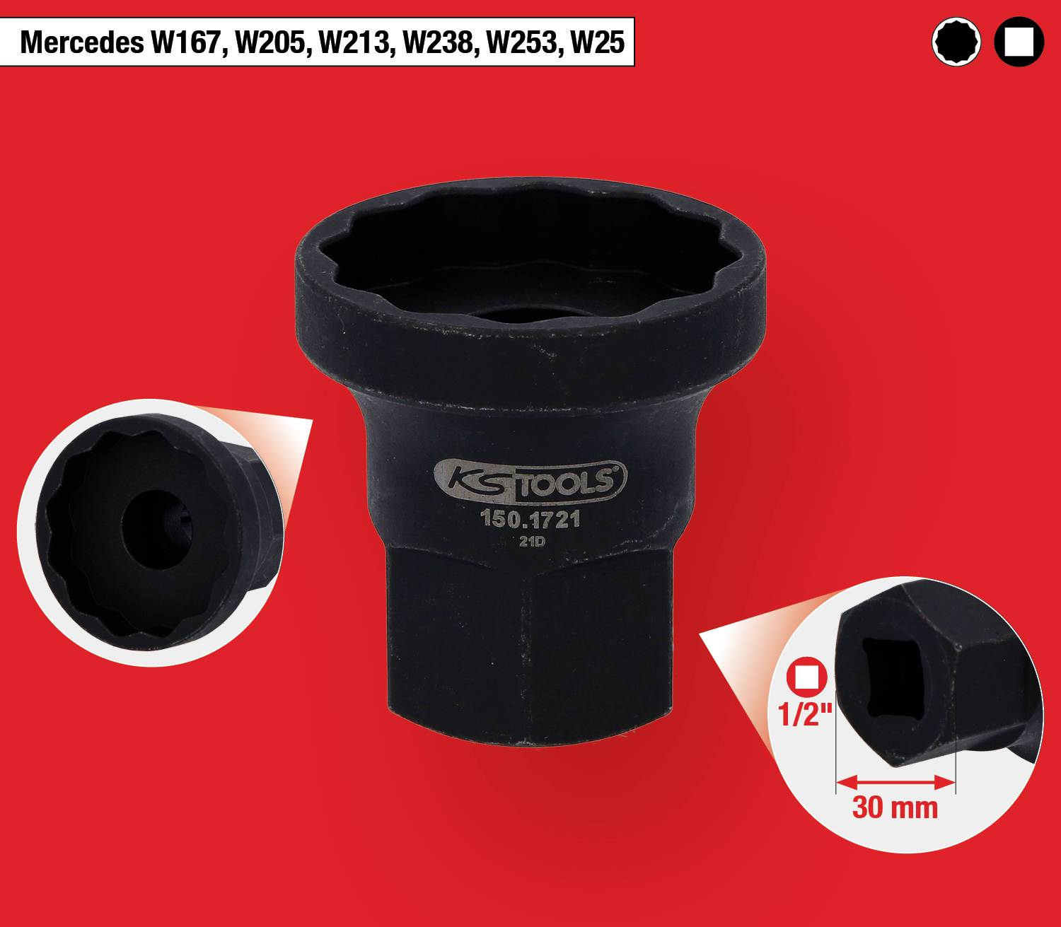 KS Tools 150.1721 150.1721 Stecknuss 30mm 1/2"