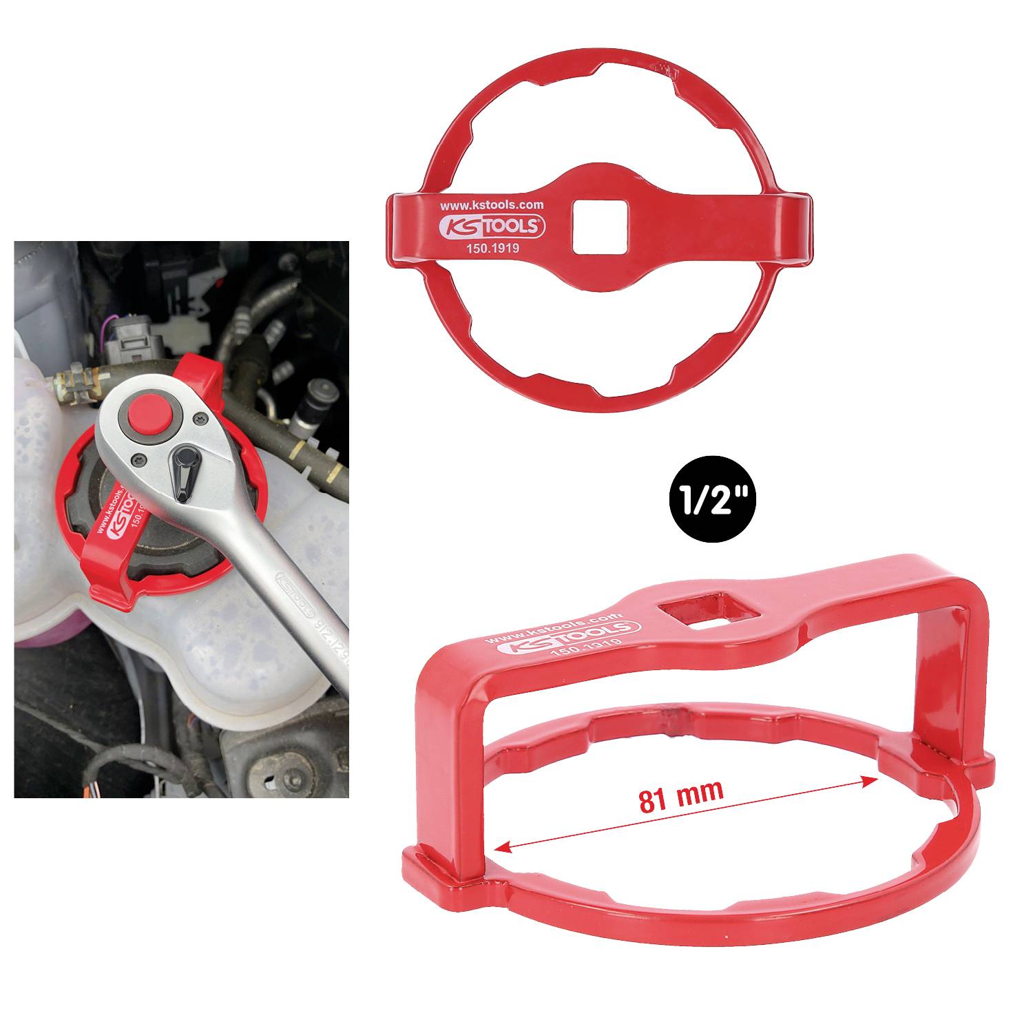 KS Tools 150.1919 Kühlerdeckel-Lösewerkzeug für VAG