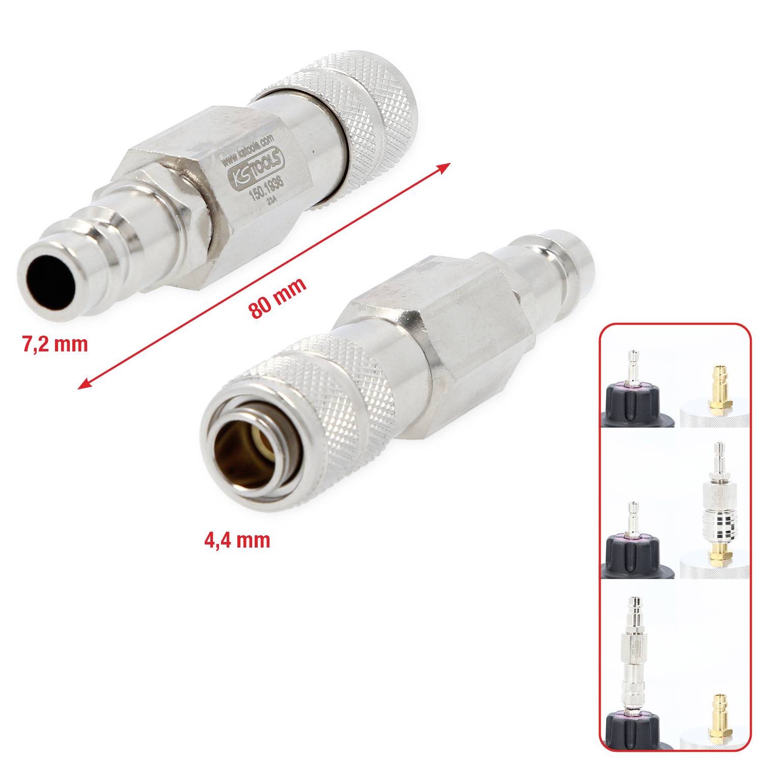 KS Tools 150.1936 Kupplung 7,2 mm auf 4,4 mm