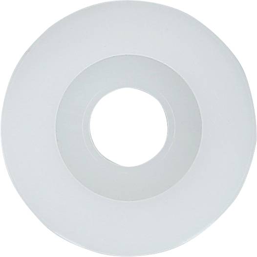 Ein weißer, runder Klebebandring in Nahaufnahme, zentriert auf einem hellen Hintergrund.