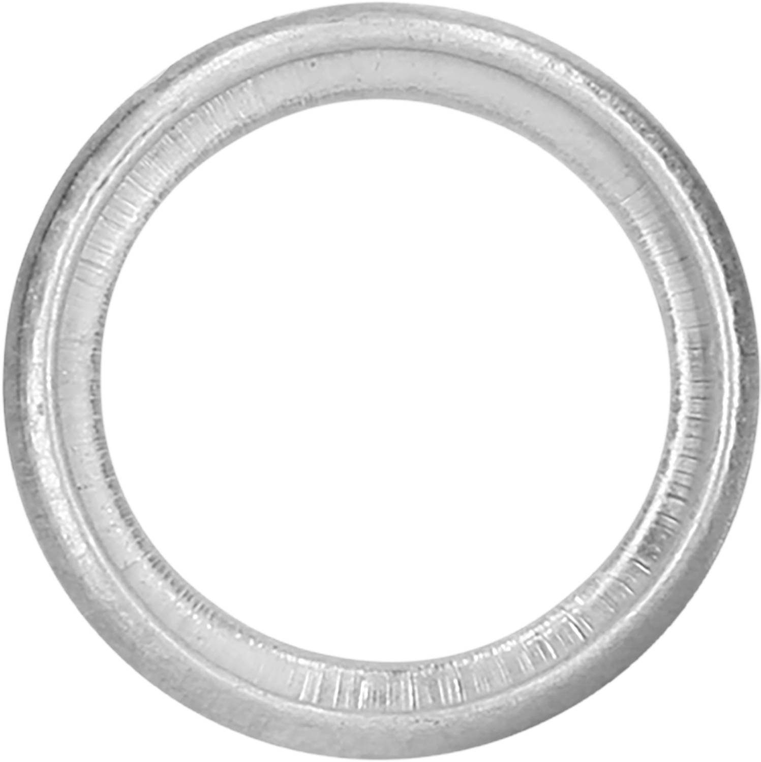 Metallischer Dichtungsring, kreisförmig, überwiegend silbern mit einer glatten Oberfläche. Geeignet für Dichtungsanwendungen.