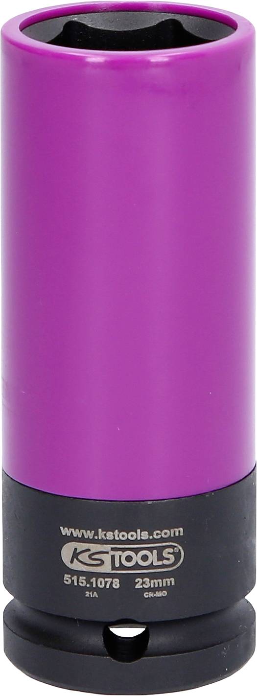 Ein pinker Steckschlüsseleinsatz von KS Tools, Modell 515.1078, 23 mm Größe.