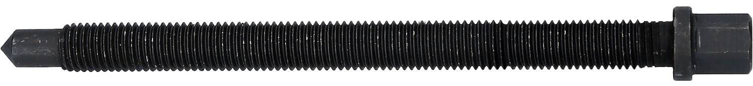 Langer, schwarzer Schraubenzieher mit geriffeltem Griff und rundem Kopf.