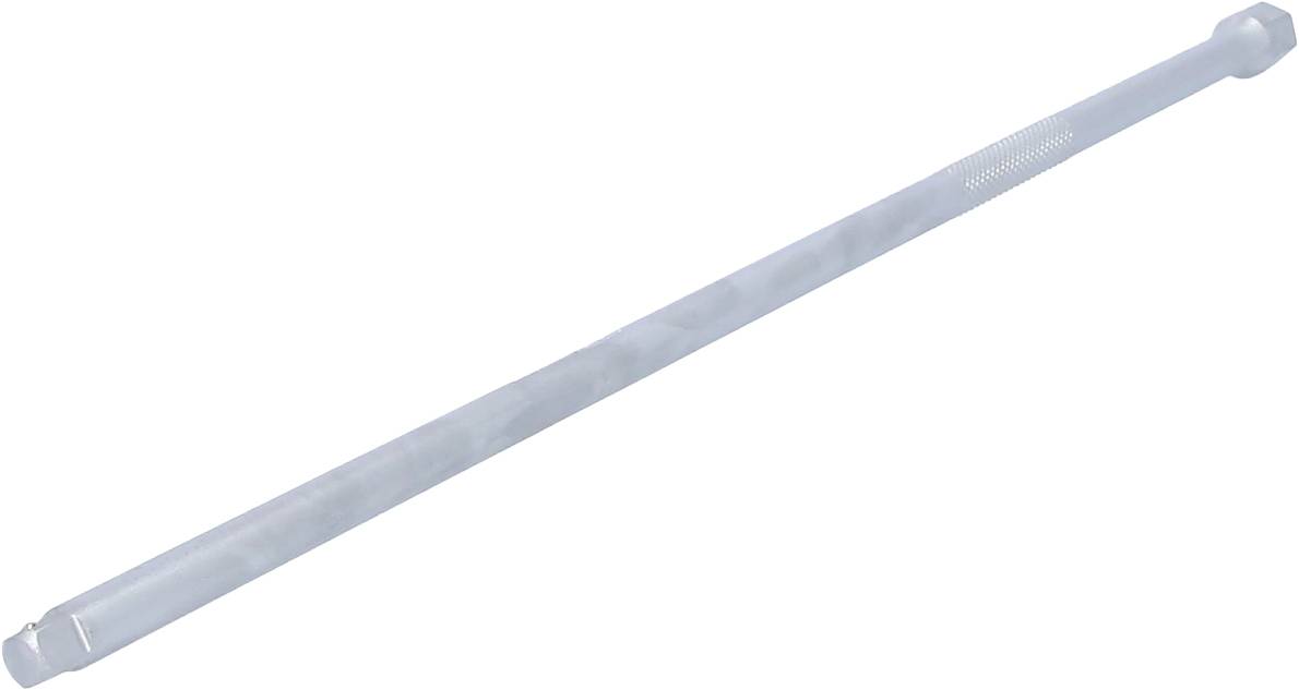 Ein langer, grauer Metallstab mit sechseckigen Enden, der als Verlängerung für Werkzeuge verwendet wird.